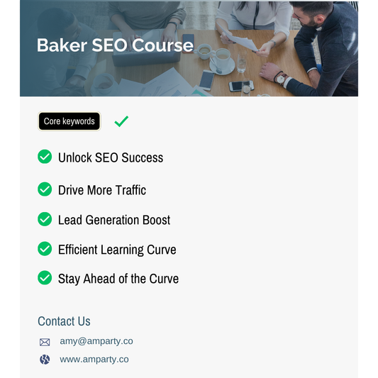    Baker SEO Course: Enhance Visibility & Drive Organic Growth