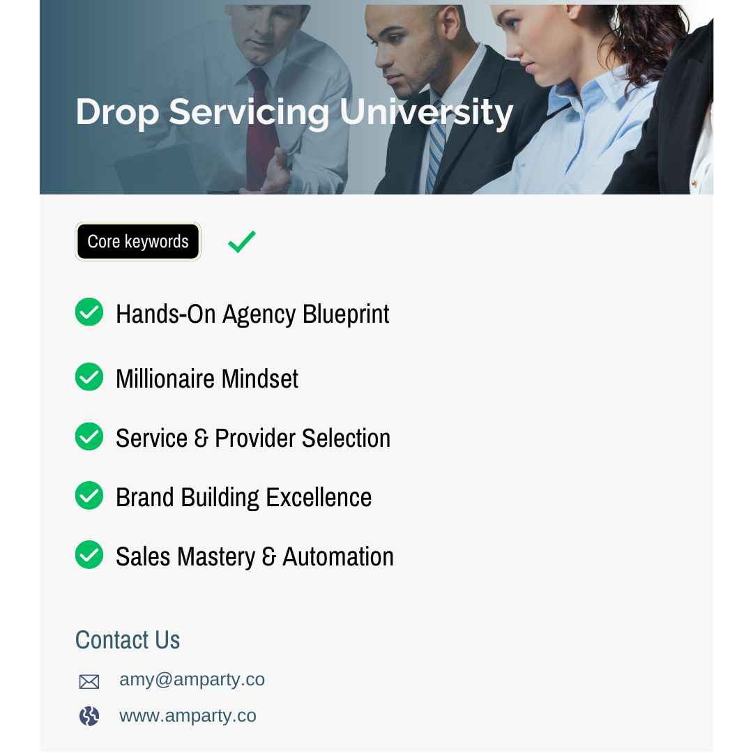    Master High-Income Sales Skills with Drop Servicing University